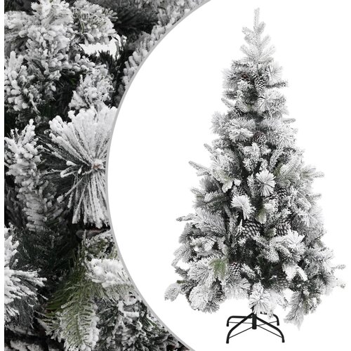 vidaXL Novoletna jelka s snegom in storži 225 cm PVC in PE Cene