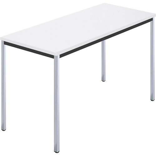  pravokotna miza, kromirana štirikotna cev, šxg 1200 x 600 mm, bela Cene