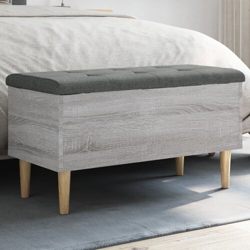  Klupa za pohranu siva boja hrasta 82x42x46 cm konstruirano drvo Slike