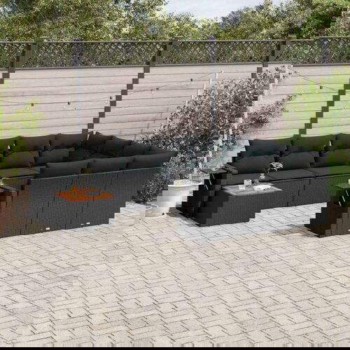  11-dijelni set vrtnih sofa od poliratana s jastucima crni Cene