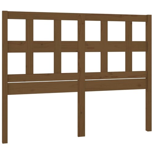 VidaXL Posteljno vzglavje medeno rjavo 145,5x4x100 cm trdna borovina, (20644906) Slike