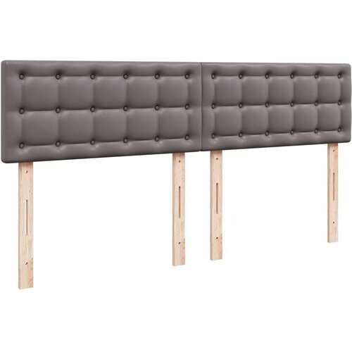 VidaXL Krevet s oprugama i madracem sivi 180 x 200 cm od umjetne kože Slike