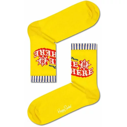 Happy Socks Nogavice Yellow Greetings rumena barva