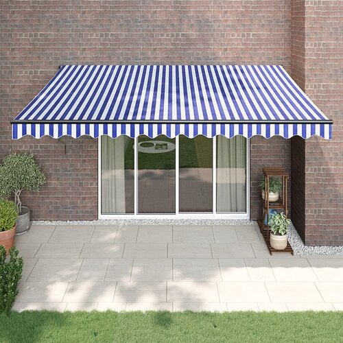 vidaXL Tenda na uvlačenje plavo-bijela 4 x 3 m od tkanine i aluminija Cijene