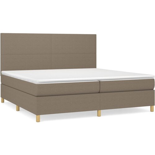 vidaXL Box spring postelja z vzmetnico taupe 200x200 cm blago, (20761308) Cene