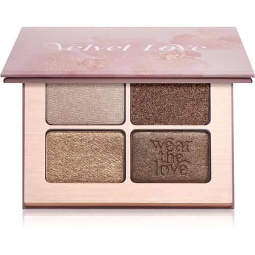 ZOEVA Velvet Love Eyeshadow Quad paleta senčil za oči odtenek Bronze Espresso Eyes 4x1,5 g Slike