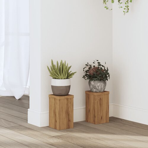 vidaXL Stojalo za rastline 2 kosa artisan hrast 10x10x18 cm inž. les Cene