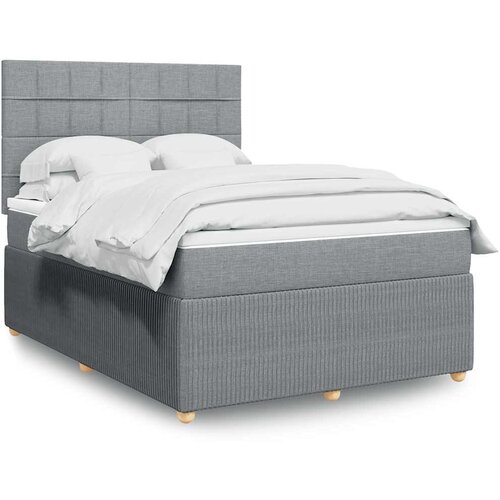  Krevet box spring s madracem svjetlosivi 140x200 cm od tkanine Cijene