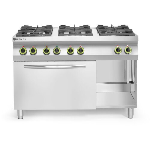Hendi Gasni &scaron;poret 6 plamenika sa konvekcionom rernom GN 1/1, Kitchen Line, 230V/3000W, 28,5kW, 1200x722x(H)900mm Cene