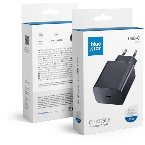 Univerzalni zidni punjač Blue Star s USB priključkom tipa C - 3A 20W s funkcijom punjenja PD i QC 4.0 Cijene