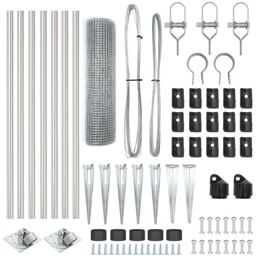VidaXL set stupova ograde set od 2 pocinčani čelik 10 x 0.5 m izdržljivo Slike