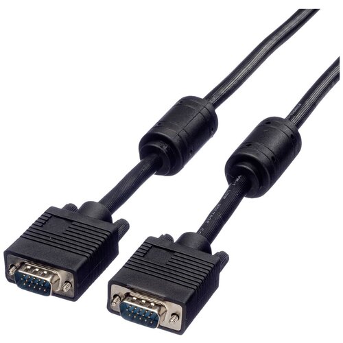 Roline VGA priključni kabel VGA 15-polni vtič 10.00 m črna 11.04.5660 dvojno oklopljen\, lahko se privije\, s feritnim jedrom VGA kabel, (20418241) Cene