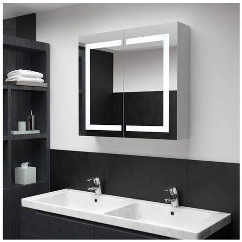  LED kopalniška omarica z ogledalom 80x12,2x68 cm Cene