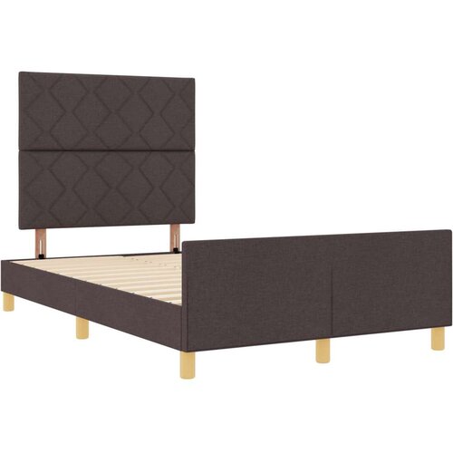 VidaXL Okvir kreveta tamnosmeđi 120x200 cm tkanina Slike