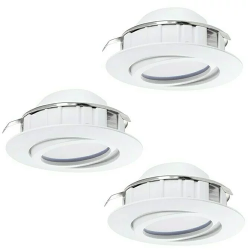 Eglo set ugradbenih LED svjetiljki Pineda (6 W, D x Š x V: 8,4 x 8,4 x 4 cm, Bijele boje, 3 Kom., Topla bijela, pomična glava svjetiljke)
