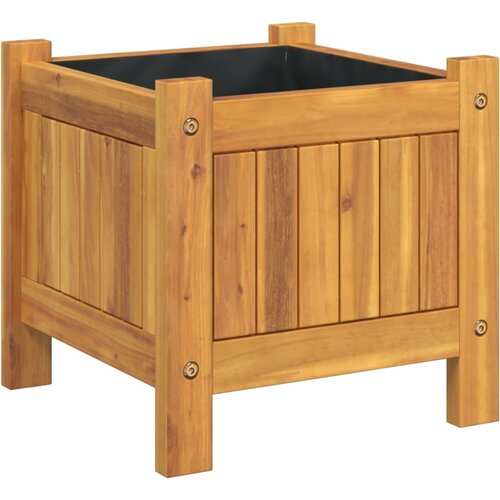 VidaXL Vrtno cvetlično korito s podlogo 31x31x30 cm trden akacijev les, (21144380) Slike