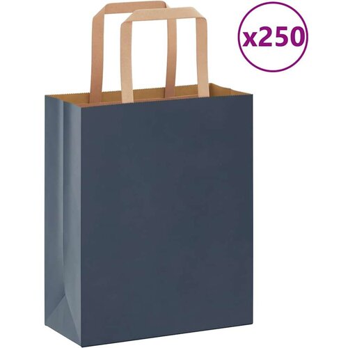  Papirnate vrećice 250 kom s ručkama plave 18x8x22 cm Cijene