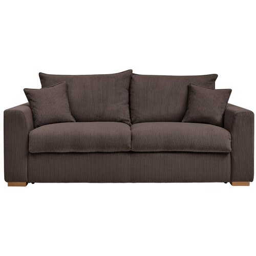 Bobochic Paris Smeđa sklopiva sofa od samta 225 cm Augustin – Cijene