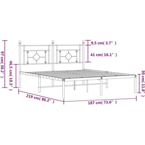  okvir za krevet s uzglavljem crni 183x213 cm Slike