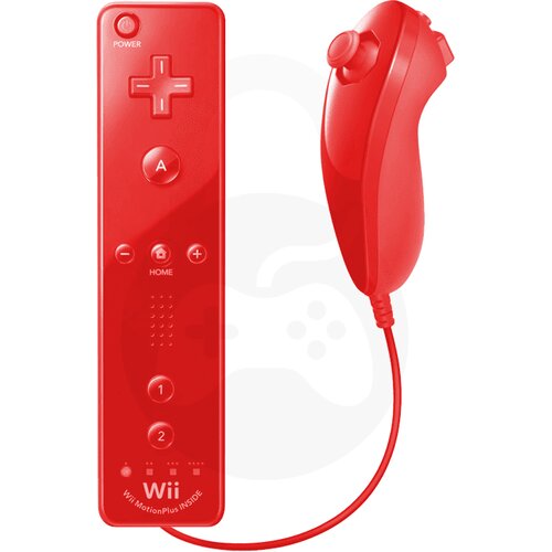 Nintendo Wii Remote Plus + Nunchuk rdeče barve (združljiv) Slike