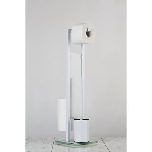 Wenko 21565100 - WC četka RIVALTA 18x70 cm bela/crna Slike