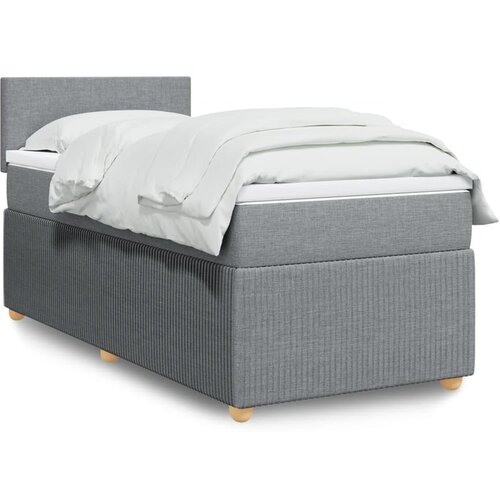 vidaXL spring krevet s madracem svjetlosivi 90x190 cm od tkanine Cijene