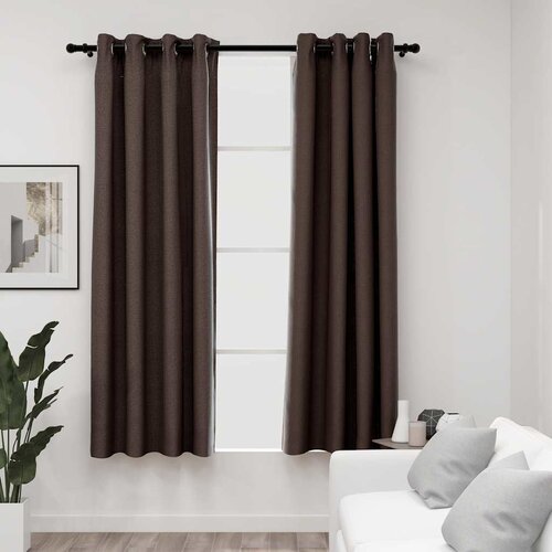 Furnova Zatemnitvene zavese z obročki 2 kosa taupe 140x175 cm, (21917569) Cene