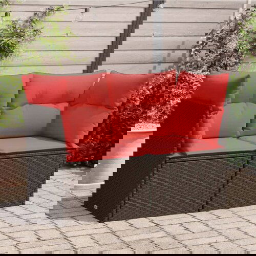vidaXL vrtni kavč z blazinami dvosed rjav poli ratan Cene