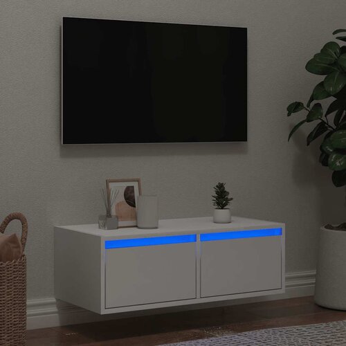 vidaXL TV ormarić s LED svjetlima bijeli 75x35,5x25 cm Cijene