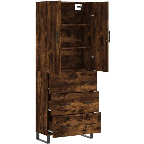 VidaXL Visoka komoda dimljeni hrast 69 5x34x180 cm konstruiranog drva Slike
