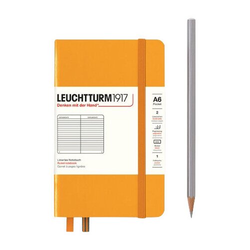 Amphora Agenda A6 Pocket, Leuchtturm, Hardcover, Rising Sun, 185 PG Ruled, Narandžasta Cene