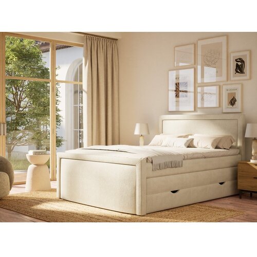 Maison de R&amp;ecirc;ve Krem boxspring krevet s prostorom za odlaganje 160x200 cm Fresco &amp;ndash; Slike