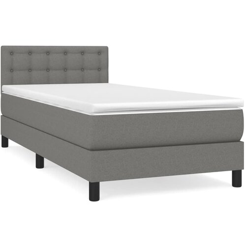 Maison Chic Box spring postelja - Vzmetna postelja z vzmetnico temno siva 90x200 cm blago SL6757, (21900125) Slike
