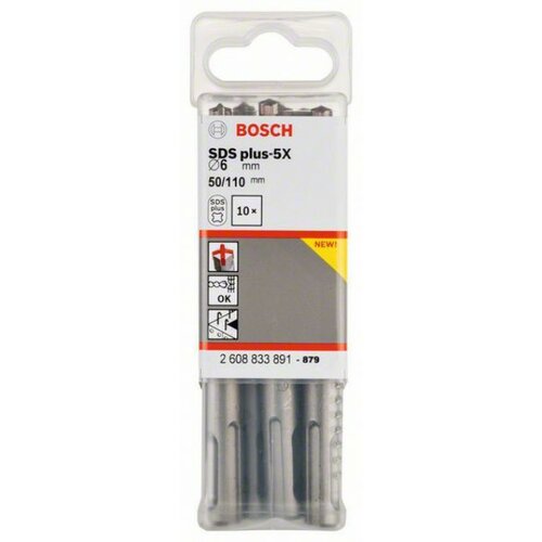 Bosch hamer burgija SDS plus-5X 6 x 50 x 110 mm, 1 komad ( 2608833891. ) Slike