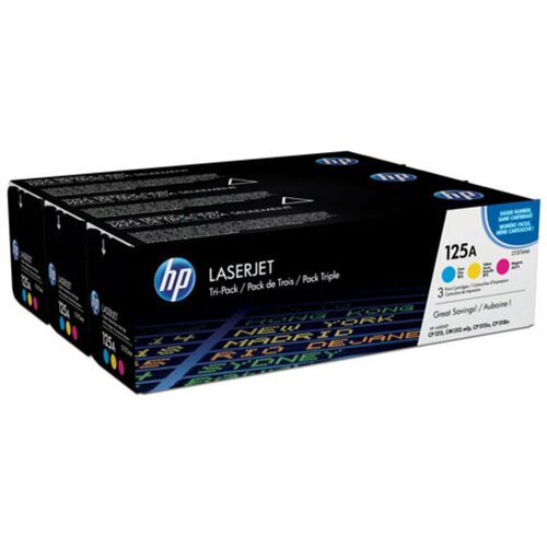 HP 125A 3-pack Cyan/Magenta/Yellow Original LaserJet Toner Cartridges Slike