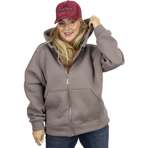 Pri Warm women's sweatshirt one-color basic with hood BROOKLYN Cene