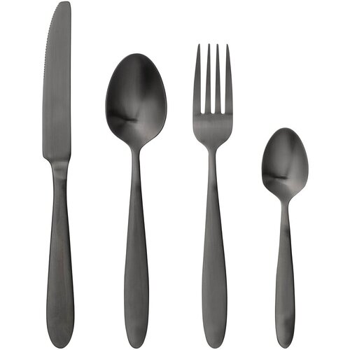 Bloomingville 4-delni set jedilnega pribora v črni barvi Cutlery Eleganza Slike