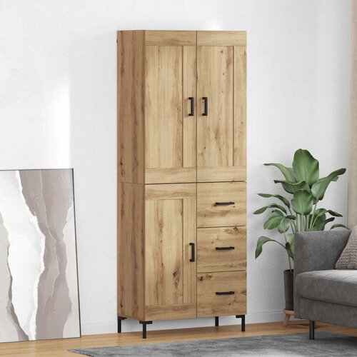 vidaXL Visok predalnik Umetni hrast 69,5 x 34 x 180 cm Konstruiran les Cene