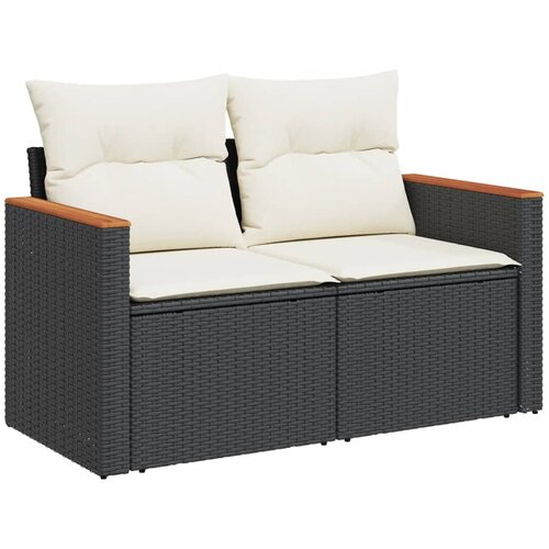  8-dijelni set vrtnih sofa od poliratana s jastucima crni Crna 61 x 62 x 69 cm Slike