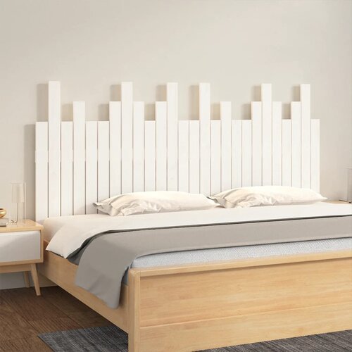 VidaXL Zidno uzglavlje bijelo 166x3x80 cm od masivne borovine Slike