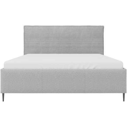 MID.YOU OBLAZINJENA POSTELJA 140 cm x 200 cm , les, tekstil, leseni material svetlo siva Slike