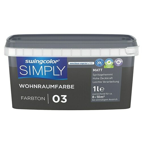 SWINGCOLOR Boja za zid Simply (Antracit - br. 3, Mat, 1 l) Cijene