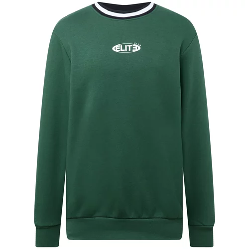 Jack & Jones Sweater majica tamno zelena / crna / bijela
