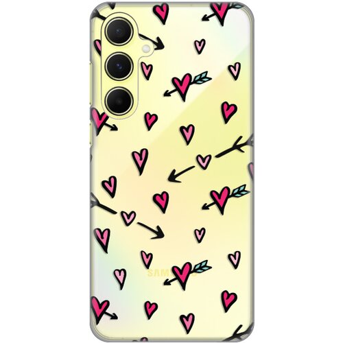 torbica silikonska print skin za samsung A556B galaxy A55 5G heart pattern Slike