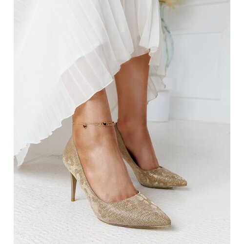 Gemre Gold shiny stilettos with leather insole Slike