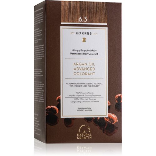 Korres Argan Oil permanentna barva za lase z arganovim oljem odtenek 6.3 Golden / Honey Dark Blonde Cene