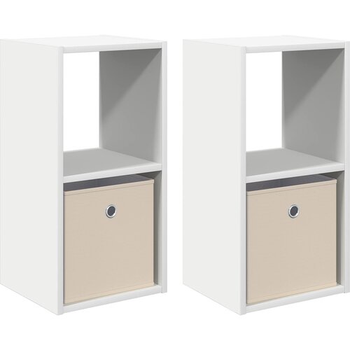  Noćni ormarić s ladicama 2 pcs Bijelo 30,5 x 27 x 59,5 cm Slike