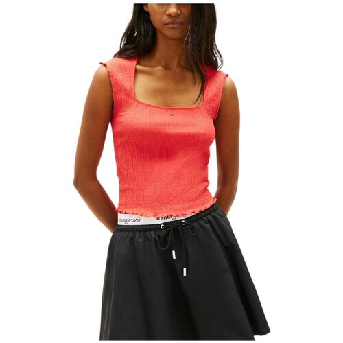 Tommy Hilfiger Majice brez rokavov DW0DW22220 XK3 Rdeča Slike