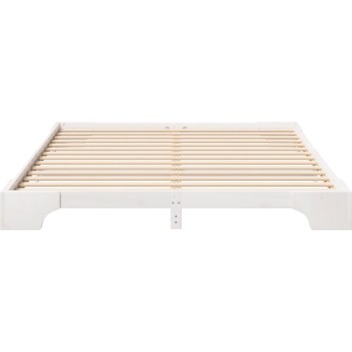 vidaXL Posteljni okvir Bela 180 x 220 cm Trdna borovina Cene
