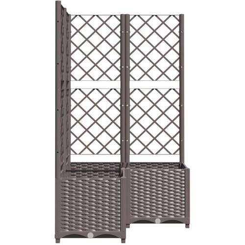 VidaXL Vrtna sadilica s re&amp;scaron;etkom smeđa 80 x 80 x 136 cm PP Slike